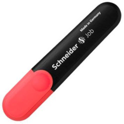 (SH1502) SCHNEIDER MARCADOR FLUORESCENTE JOB RECARGABLE ROJO CAJA 10 UD