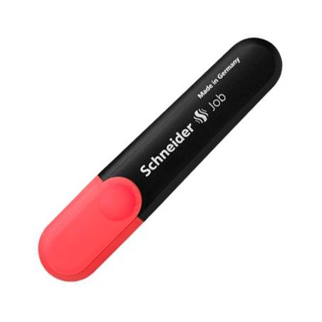 (SH1502) SCHNEIDER MARCADOR FLUORESCENTE JOB RECARGABLE ROJO CAJA 10 UD