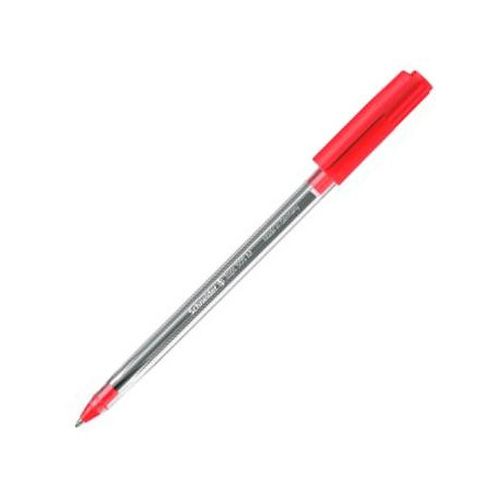 (SH150602) SCHNEIDER BOLÍGRAFO TOPS 505 M CUERPO TRANSPARENTE TINTA ROJA CAJA 50 UD