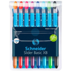 (SH151285) SCHNEIDER BOLÍGRAFO SLIDER BASIC F C/SURTIDOS ESTUCHE 6 UD + 2 GRATIS