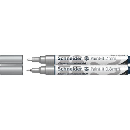 (ML06011501) SCHEIDER ROTULADOR METÁLICO CROMADO PAINT-IT 2 CHROME PUNTAS DE 0.8MM/2MM ESTUCHE 2 UD