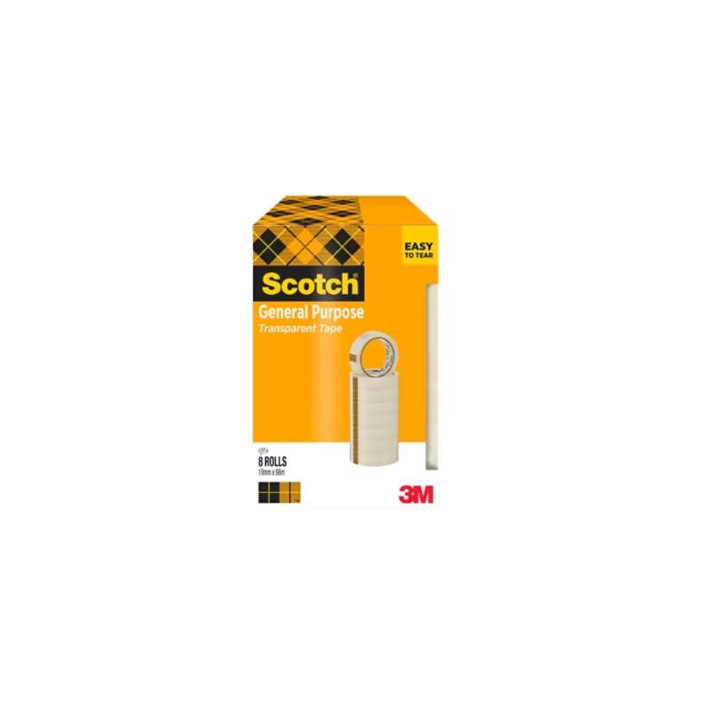 (7100336194/710021320) SCOTCH CINTA TRANSPARENTE 508 ROLLO 19MM X 66M PACK 8U (7100336194/710021320) SCOTCH CINTA TRANSPARENTE 508 ROLLO 19MM X 66M PACK 8U