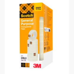 (7100336276) SCOTCH CINTA TRANSPARENTE 508 19X33M -PACK 8 ROLLOS-