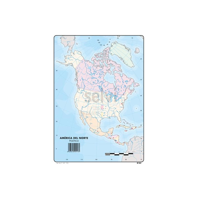 (516) SELVI MAPA MUDO POLÍTICO DE AMERICA DEL NORTE A4 -50U- (516) SELVI MAPA MUDO POLÍTICO DE AMERICA DEL NORTE A4 -50U-