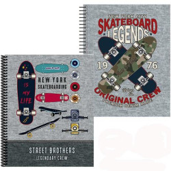 (18120220/18120221) SENFORT CARPETA CON 30 FUNDAS ESPIRAL SKATEBOARD SURTIDO