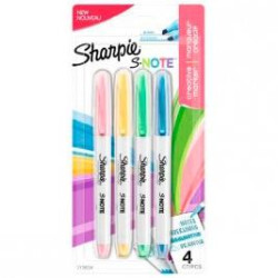 (2138234) SHARPIE MARCADOR S-NOTE ROTULADOR PUNTA BISELADA COLORES SURTIDOS PASTEL BLÍSTER 4 UD