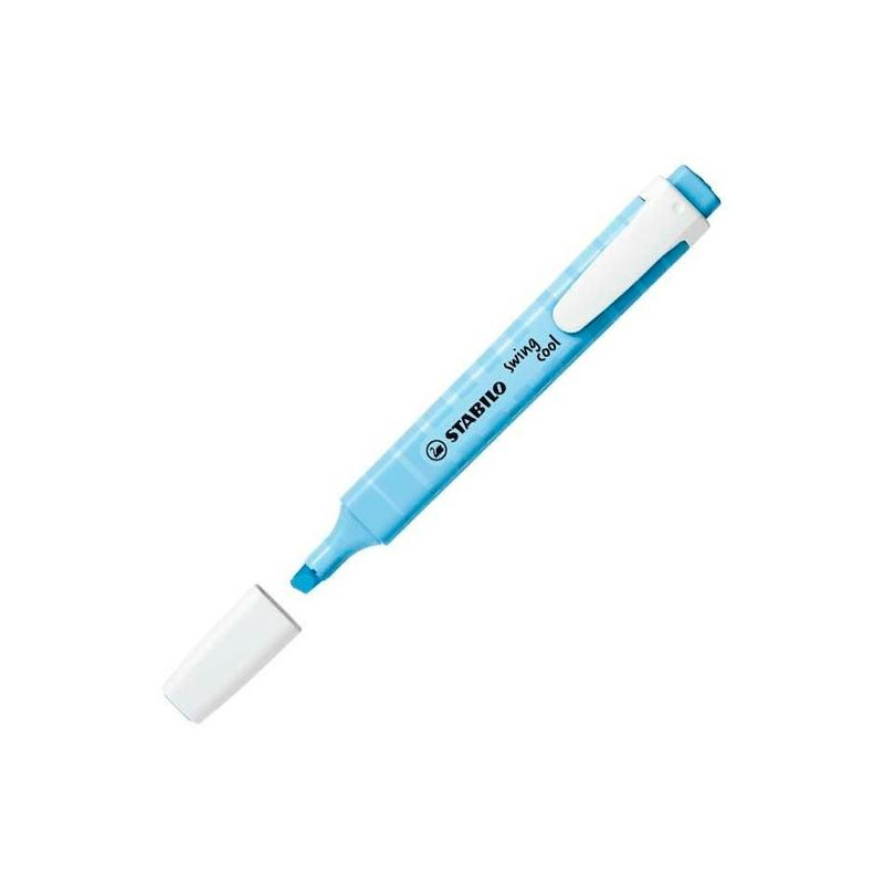 (275/112-8) STABILO MARCADOR FLUORESCENTE SWING COOL PASTEL AZUL VENTOSO CAJA 10 UD