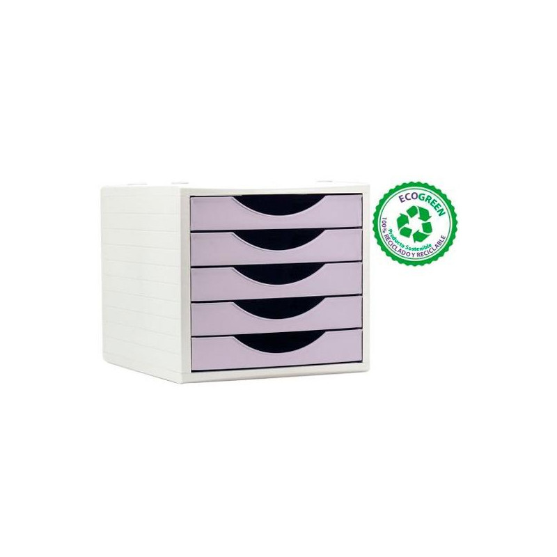 (4005 ML PS) ARCHIVO 2000 MÓDULO ORGANIZADOR ECOGREEN SOBREMESA 5 CAJONES 340X270X260 RECICLADO MALVA PASTEL (4005 ML PS) ARCHIVO 2000 MÓDULO ORGANIZADOR ECOGREEN SOBREMESA 5 CAJONES 340X270X260 RECICLADO MALVA PASTEL