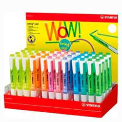 (275/48-1) STABILO MARCADOR FLUORESCENTE SWING COOL 8 COLORES SURTIDOS EXPOSITOR 48 UD