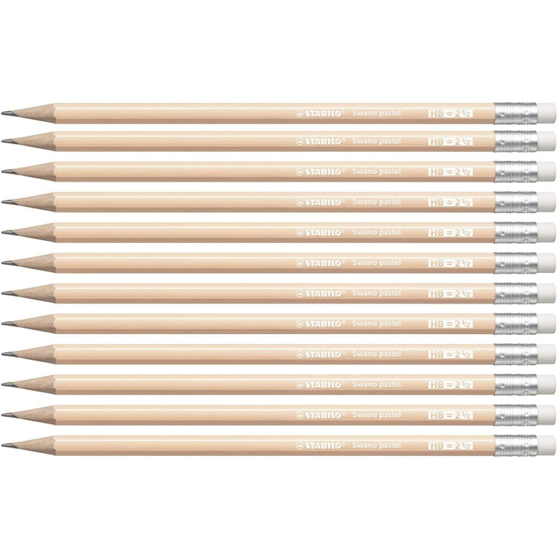 (4908/04-HB) STABILO SWANO LAPIZ GRAFITO CON GOMA PASTEL MELOCOTÓN -12U- (4908/04-HB) STABILO SWANO LAPIZ GRAFITO CON GOMA PASTEL MELOCOTÓN -12U-