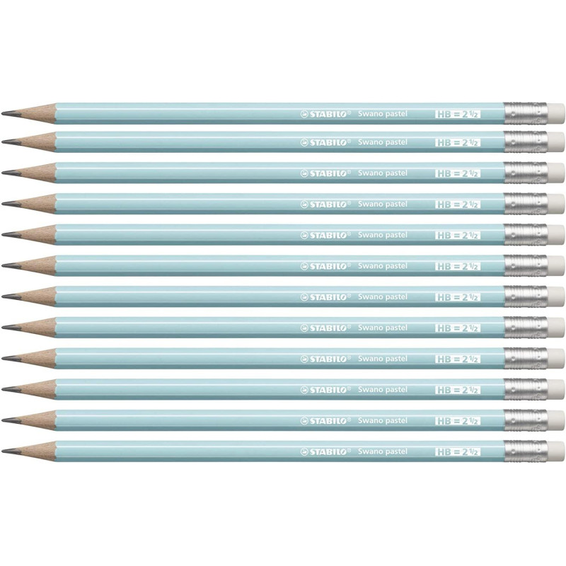 (4908/06-HB) STABILO SWANO LAPIZ GRAFITO CON GOMA PASTEL AZUL -12U- (4908/06-HB) STABILO SWANO LAPIZ GRAFITO CON GOMA PASTEL AZUL -12U-