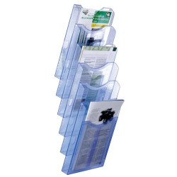 (6126 AZ TP) ARCHIVO 2000 EXPOSITOR MURAL ARCHIPLAY 6 COMPARTIMENTOS DIN A4 VERTICAL 190X235X685 MM AZUL TRANSPARENTE
