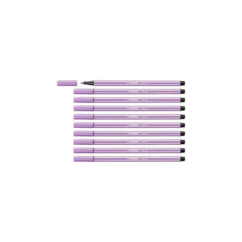 (68/59) STABILO ROTULADOR PEN 68 LILA CLARO CAJA 10 UD (68/59) STABILO ROTULADOR PEN 68 LILA CLARO CAJA 10 UD