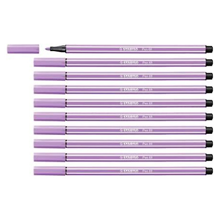 (68/59) STABILO ROTULADOR PEN 68 LILA CLARO CAJA 10 UD