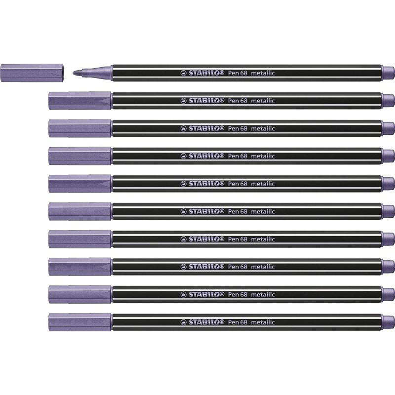 (68/855) STABILO ROTULADOR PEN 68 METALLIC VIOLETA METÁLICO CAJA 10 UD (68/855) STABILO ROTULADOR PEN 68 METALLIC VIOLETA METÁLICO CAJA 10 UD