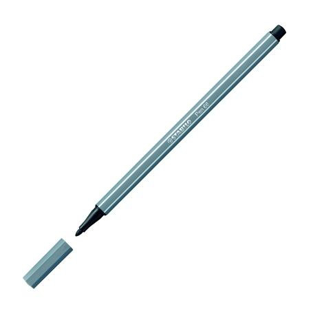 (68/96) STABILO ROTULADOR PEN 68 GRIS OSCURO CAJA 10 UD