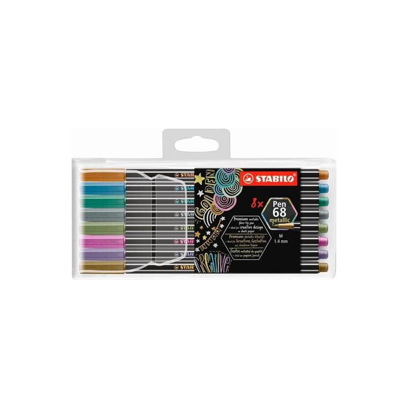 (6808/8-11) STABILO ROTULADORES PEN 68 METALLIC C/SURTIDOS METÁLICOS ESTUCHE DE PLÁSTICO 8 UD (6808/8-11) STABILO ROTULADORES PEN 68 METALLIC C/SURTIDOS METÁLICOS ESTUCHE DE PLÁSTICO 8 UD