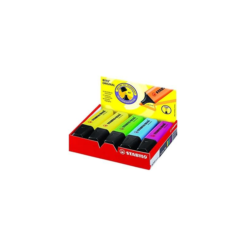 (70/10-1) STABILO MARCADOR FLUORESCENTE BOSS ORIGINAL C/SURTIDOS COLORMIX CAJA 10 UD (70/10-1) STABILO MARCADOR FLUORESCENTE BOSS ORIGINAL C/SURTIDOS COLORMIX CAJA 10 UD