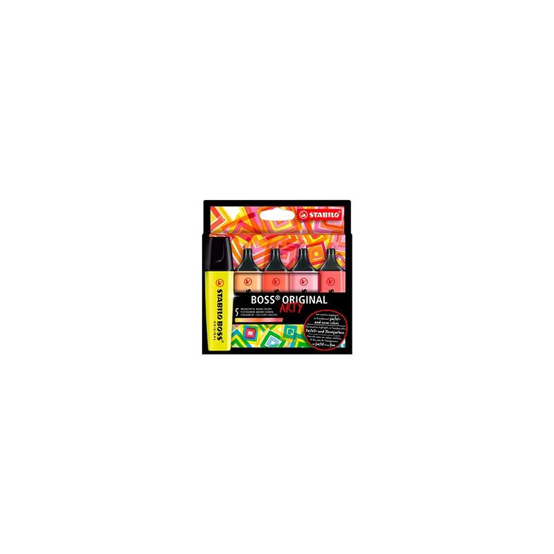 (70/5-02-1-20) STABILO MARCADOR FLUORESCENTE BOSS ORIGINAL ARTY C/SURTIDOS CÁLIDOS ESTUCHE 5 UD (70/5-02-1-20) STABILO MARCADOR FLUORESCENTE BOSS ORIGINAL ARTY C/SURTIDOS CÁLIDOS ESTUCHE 5 UD