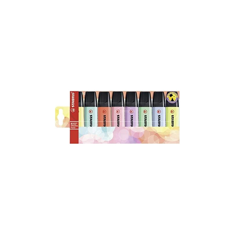 (70/8-3) STABILO MARCADOR FLUORESCENTE BOSS ORIGINAL C/SURTIDOS PASTEL BLÍSTER 8 UD (70/8-3) STABILO MARCADOR FLUORESCENTE BOSS ORIGINAL C/SURTIDOS PASTEL BLÍSTER 8 UD