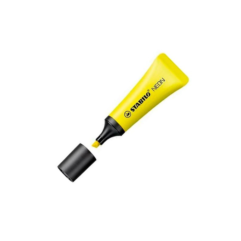 (72/24) STABILO MARCADOR FLUORESCENTE NEON AMARILLO CAJA 10 UD