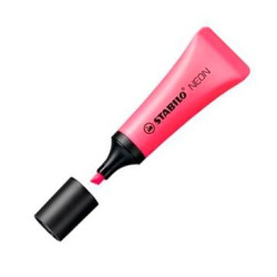 (72/56) STABILO MARCADOR FLUORESCENTE NEON ROSA CAJA 10 UD