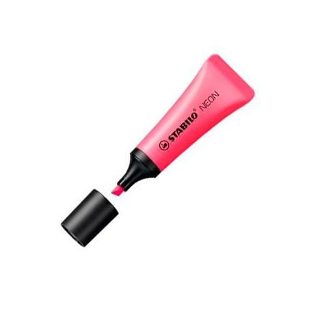 (72/56) STABILO MARCADOR FLUORESCENTE NEON ROSA CAJA 10 UD