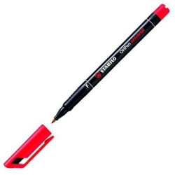 (842/40) STABILO MARCADOR PERMANENTE OHPEN UNIVERSAL PUNTA FINA 0.7MM ROJO CAJA 10 UD