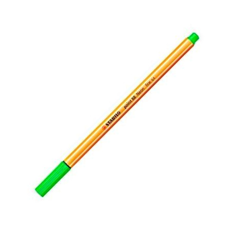 (88/033) STABILO ROTULADOR POINT 88 VERDE NEÓN CAJA 10 UD