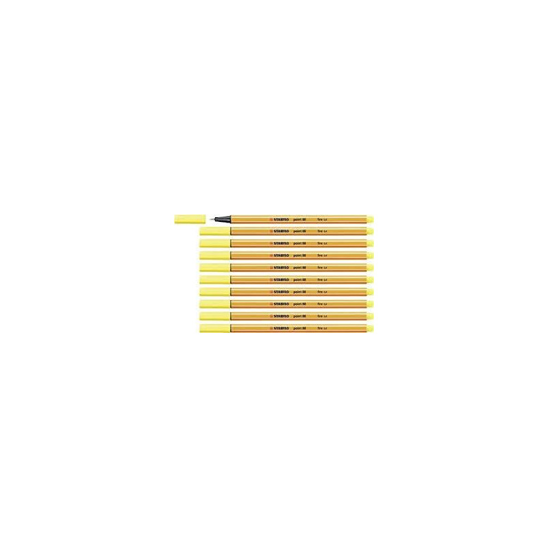 (88/24) STABILO ROTULADOR POINT 88 AMARILLO LIMÓN CAJA 10 UD