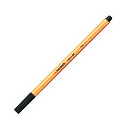 (88/46) STABILO ROTULADOR POINT 88 NEGRO CAJA 10 UD
