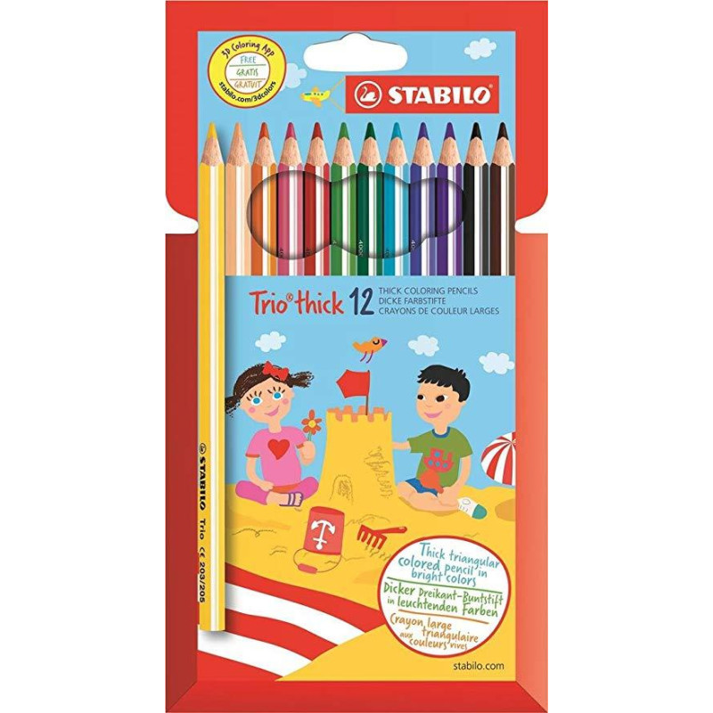 (203/12-01) STABILO LÁPICES DE COLORES TRIO THICK C/SURTIDOS ESTUCHE 12 UD