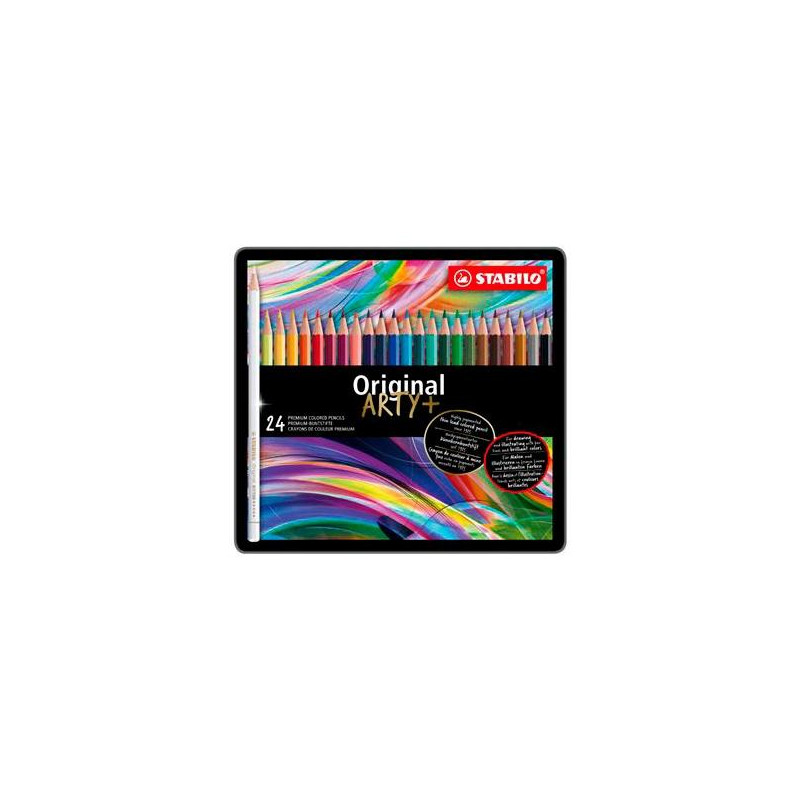(8774-6) STABILO LÁPICES DE COLORES ORIGINAL ARTY+ C/SURTIDOS ESTUCHE DE METAL 24 UD