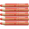 (880/310) STABILO LÁPICES DE COLORES WOODY 3 EN 1 ROJO CARMÍN ESTUCHE 5 UD