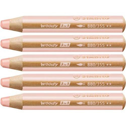 (880/355) STABILO LÁPICES DE COLORES WOODY 3 EN 1 ALBARICOQUE ESTUCHE 5 UD