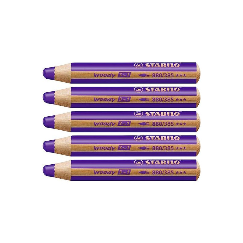 (880/385) STABILO LÁPICES DE COLORES WOODY 3 EN 1 VIOLETA ESTUCHE 5 UD (880/385) STABILO LÁPICES DE COLORES WOODY 3 EN 1 VIOLETA ESTUCHE 5 UD