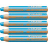 (880/450) STABILO LÁPICES DE COLORES WOODY 3 EN 1 AZUL CYAN ESTUCHE 5 UD
