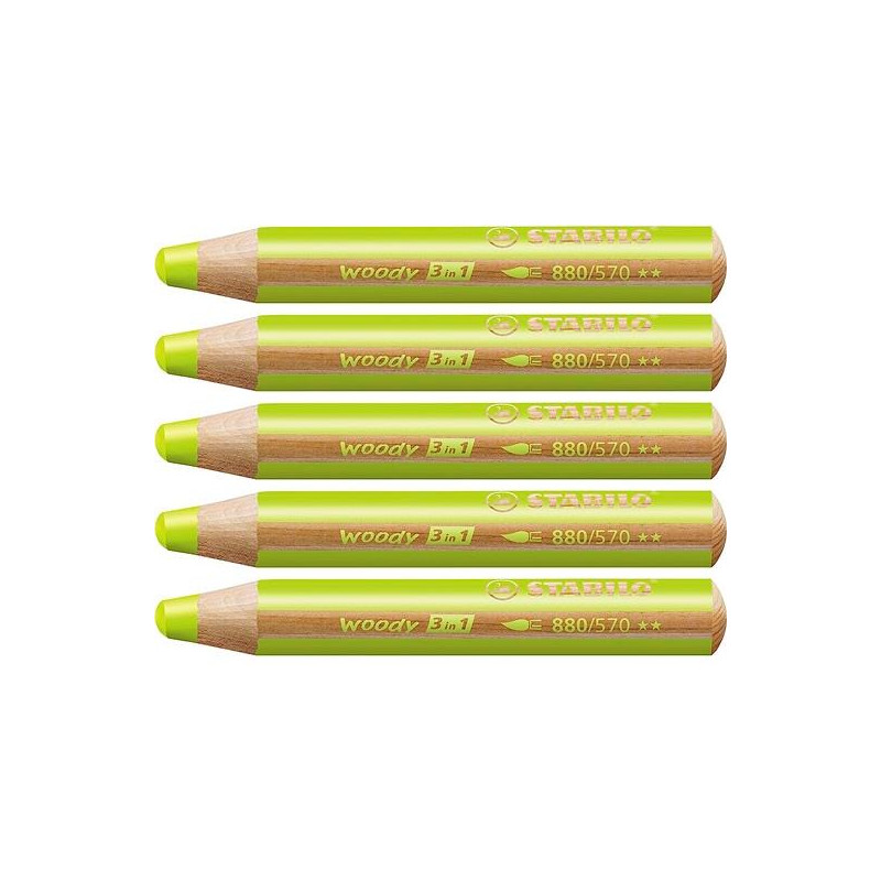 (880/570) STABILO LÁPICES DE COLORES WOODY 3 EN 1 VERDE HOJA ESTUCHE 5 UD (880/570) STABILO LÁPICES DE COLORES WOODY 3 EN 1 VERDE HOJA ESTUCHE 5 UD