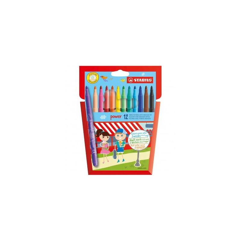 (E280/12-01) STABILO ROTULADORES POWER COLORES SURTIDOS ESTUCHE 12 UD
