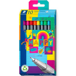 (334 C10 HA) STAEDTLER ROTULADOR TRIPLUS FINELINER 334 PUNTA SUPERFINA ESTUCHE 10 C/SURTIDOS