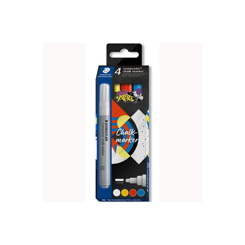 (344 C4) STAEDTLER MARCADOR DE TIZA LÍQUIDA LUMOCOLOR 344 C/SURTIDOS ESTUCHE 4 UD (344 C4) STAEDTLER MARCADOR DE TIZA LÍQUIDA LUMOCOLOR 344 C/SURTIDOS ESTUCHE 4 UD