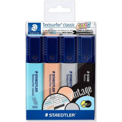 (364 CWP4) STAEDTLER MARCADOR FLUORESCENTE TEXTSURFER CLASSIC VINTAGE C/SURTIDOS BLÍSTER 4 UD
