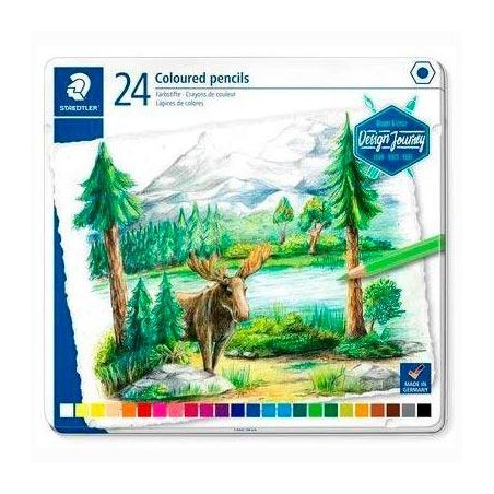 (146C M24) STAEDTLER LÁPICES DE COLORES DESING JOURNEY 146C C/SURTIDOS ESTUCHE METAL 24 UD