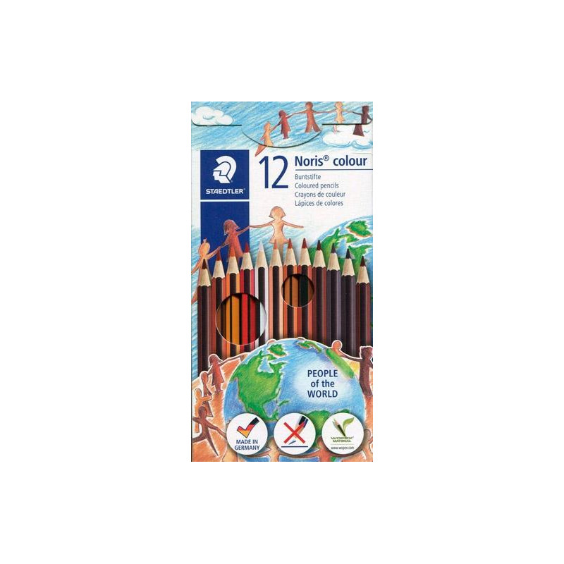 (185 C12POW) STAEDTLER LÁPICES COLORES WOPEX ECOLÓGICO TONOS DE PIEL SURTIDOS ESTUCHE 12 UD