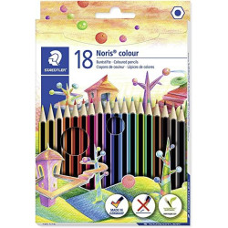 (185 C18) STAEDTLER LÁPICES DE COLORES NORIS COLOUR WOPEX ECOLÓGICO SURTIDOS ESTUCHE 18 UD