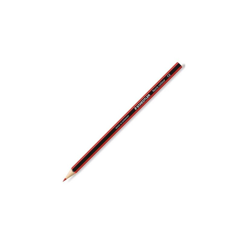 (185-2) STAEDTLER LÁPICES DE COLORES NORIS COLOUR MADERA WOPEX ECOLÓGICA ROJO CLARO