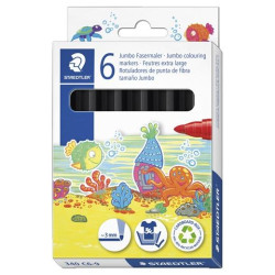 (340 C6-9) STAEDTLER ROTULADOR NORIS CLUB GRUESO NEGRO ESTUCHE 6 UD