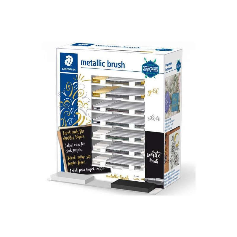 (8321-SCA70) STAEDTLER ROTULADORES METÁLICOS PUNTA PINCEL 1-6MM SURTIDOS EXPOSITOR DE SOBREMESA 140 UD