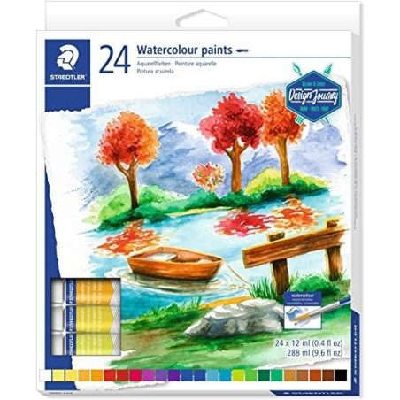 (8880 C24) STAEDTLER ACUARELAS EN TUBO 12ML SURTIDOS ESTUCHE 24U