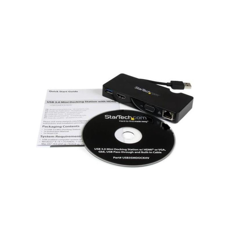 (USB3SMDOCKHV) START TECH DOCKING STATION USB 3.0 HDMI VGA (USB3SMDOCKHV) START TECH DOCKING STATION USB 3.0 HDMI VGA